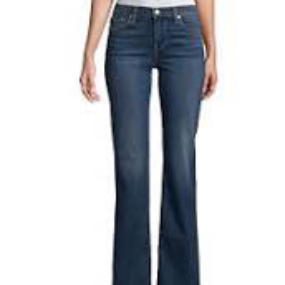 SEVEN7 Flare Denim Jeans W/rhinestone Buttons